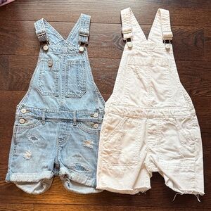 GAP Kids Denim Blue and Cream Rompers